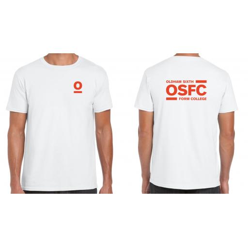 Oldham Sixth Form College T-Shirt - Design 2 with Orange Print