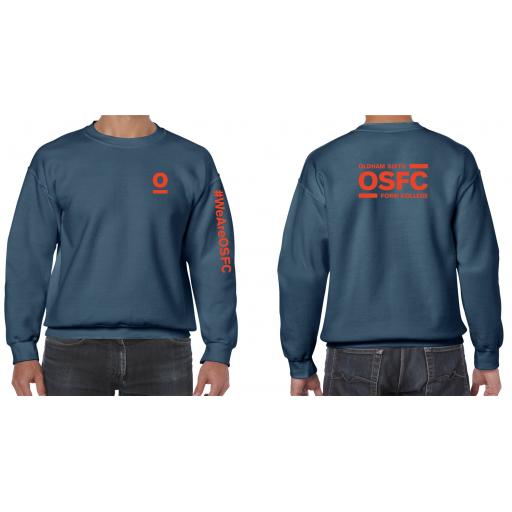 Oldham Sixth Form College Sweatshirt - Design 2 with Orange Print