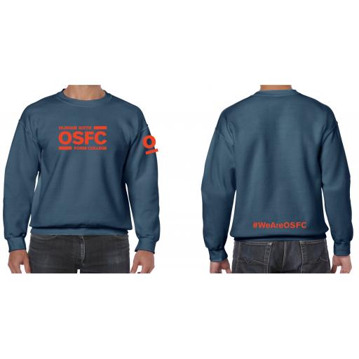 Oldham Sixth Form College Sweatshirt - Design 1 with Orange Print